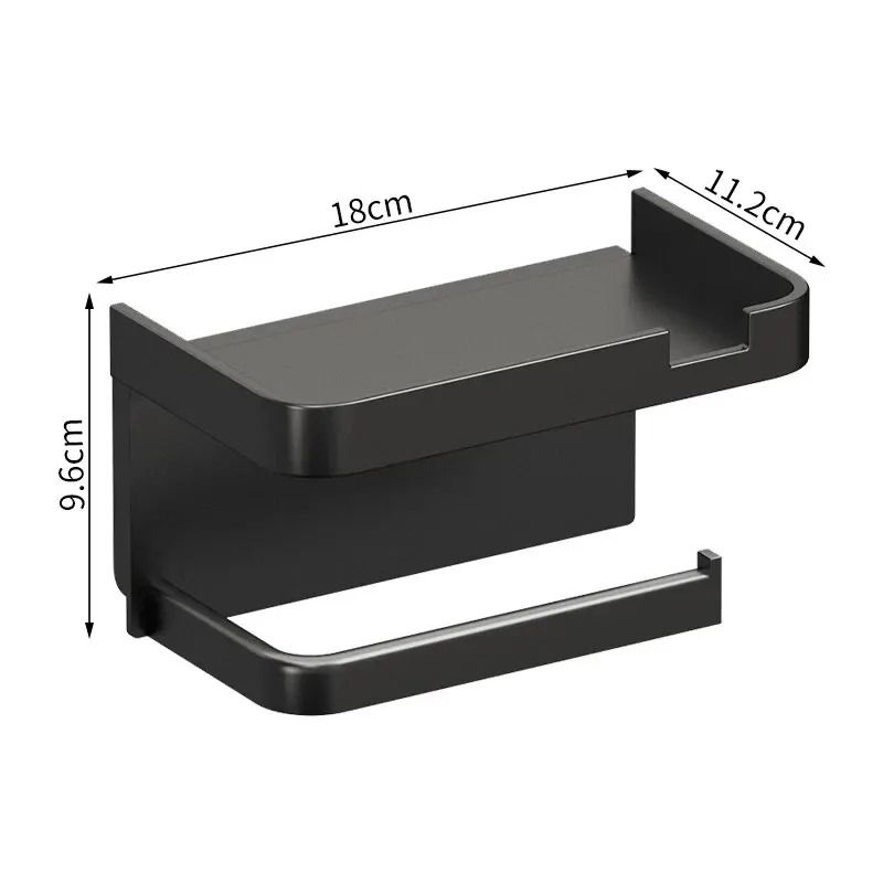 Wall Mounted Toilet Paper Holder with Shelf Bathroom Storage Rack Organizer