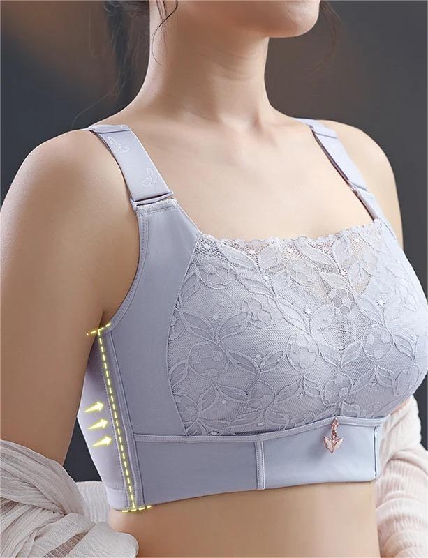 Womens Full Coverage Lace Bra Wirefree Plus Size Comfort