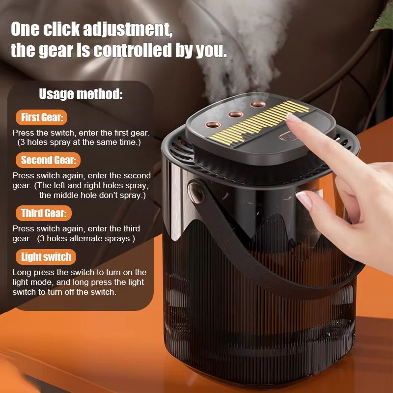 3 L (101.4 oz) Large-Capacity USB Cool-Mist Air Humidifier & Aroma Diffuser – Home & Office Atomizer