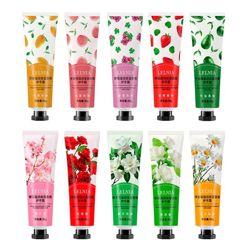 Fruity Flowery Moisturizing Hand Cream Set 10 Piece Nourishing Repair Care