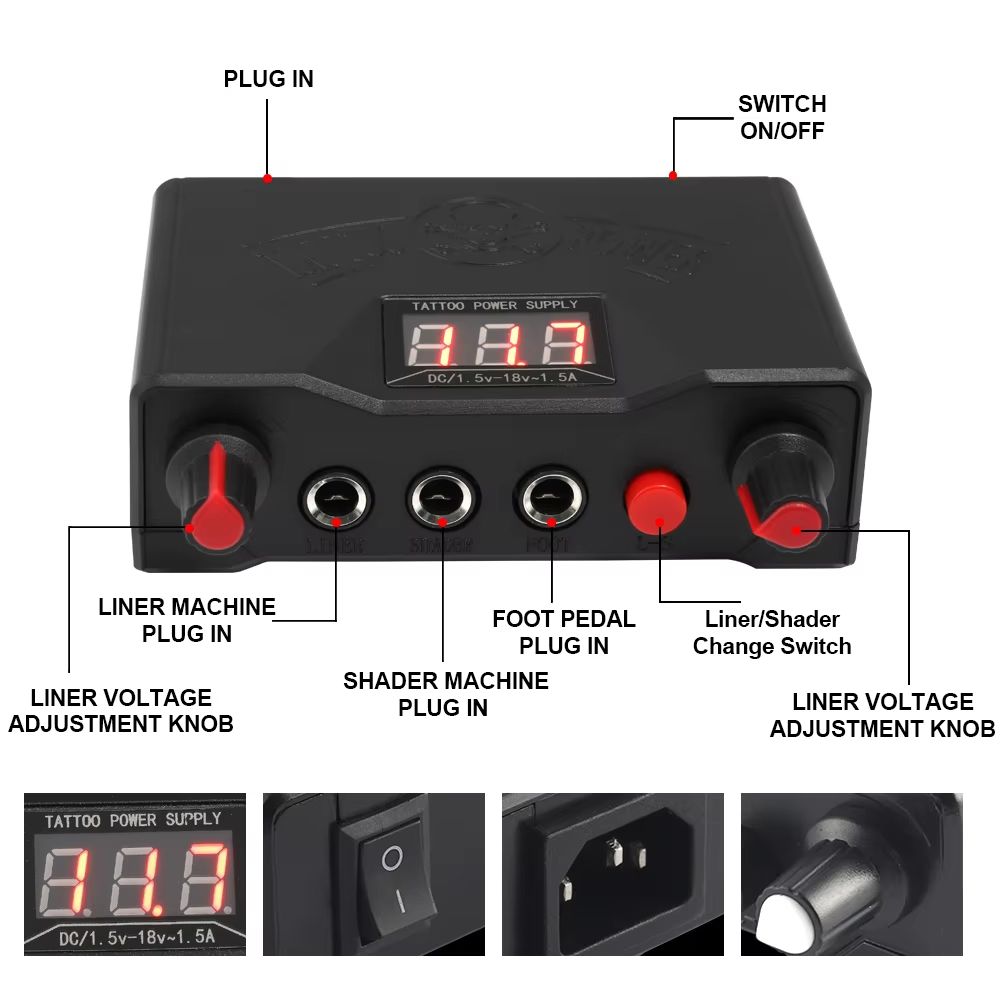 Professional Rotary Tattoo Machine Kit – Complete Tattoo Pen Set with Power Supply & Needles