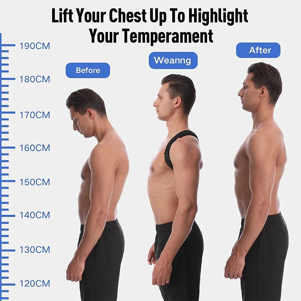 Adjustable Posture Corrector Belt with Clavicle Spine Support for Back Shoulder Alignment and Upper Neck Relief