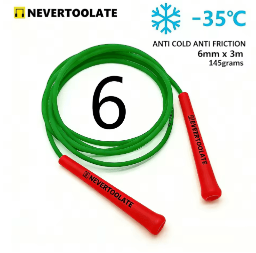 NeverTooLate PVC Fitness Skip Rope – Strong PVC skip rope with Long Handles