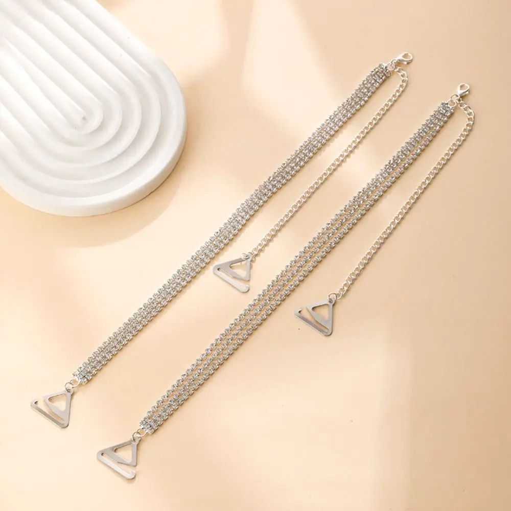 Rhinestone Bra Straps – Three-Row Adjustable Metal Underwear Straps – High-Yield Lingerie Interaction Hub