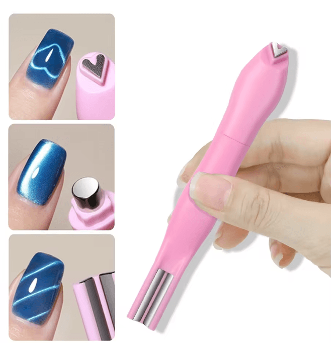 3 in 1 Magnetic Nail Art Tool Cat Eye Heart and Snake Pattern Wand