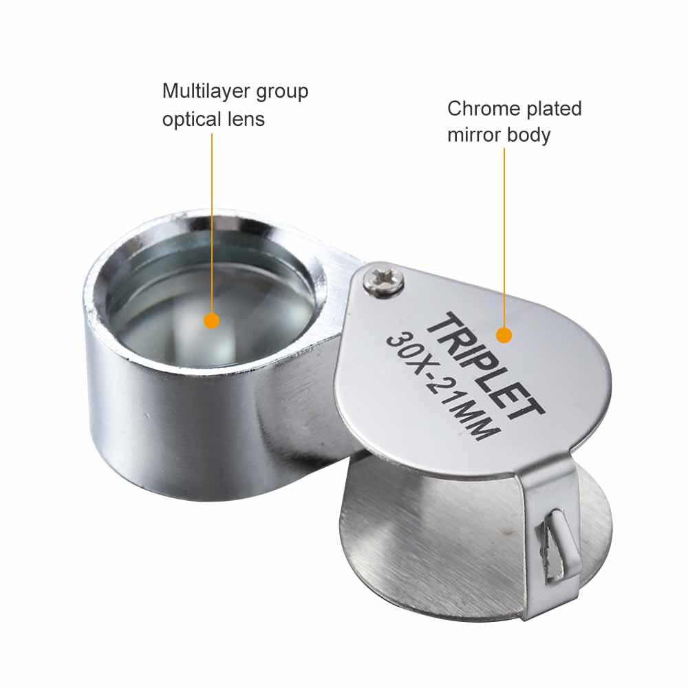 Compact Pocket Loupe Magnifier  Foldable Jewelry Magnifying Glass for Reading, Diamond Inspection, and Detailed Viewing