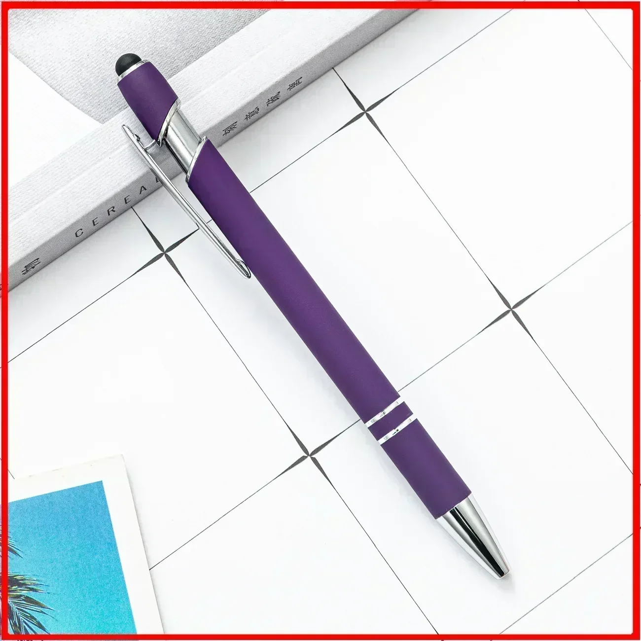 Customized Logo Ballpoint Pen, Personalized Stylus Touch Pen, Engrave Text Metal Pen, Office, School Stationery Supplies