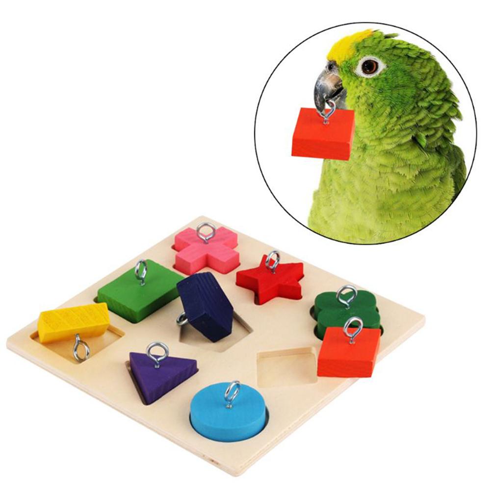 Colorful Wooden Parrot IQ Training Toys: Safe & Educational Bird Supplies