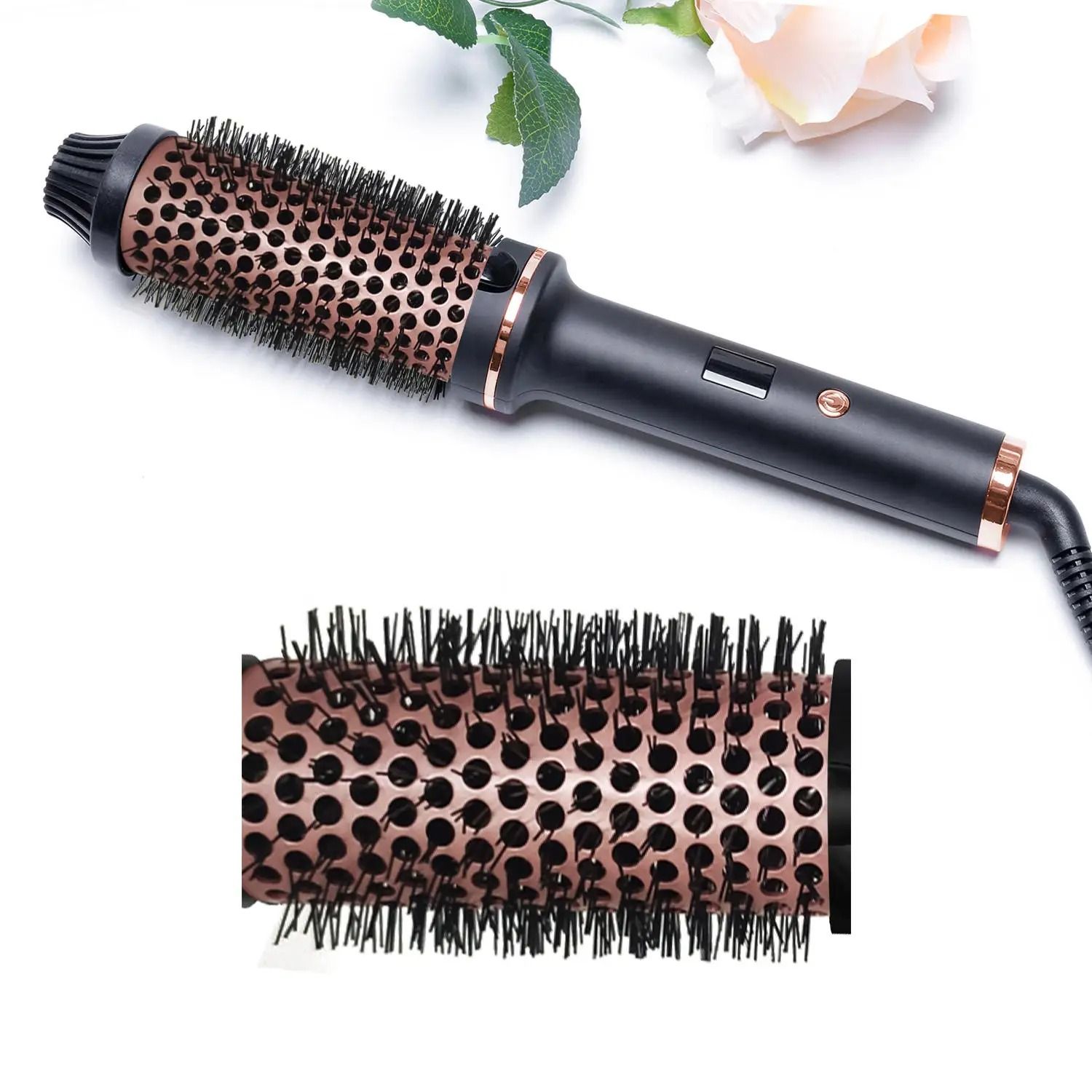 Hair Curler Rotating Brush Heat Hair Straightener Hot Comb Round Brush