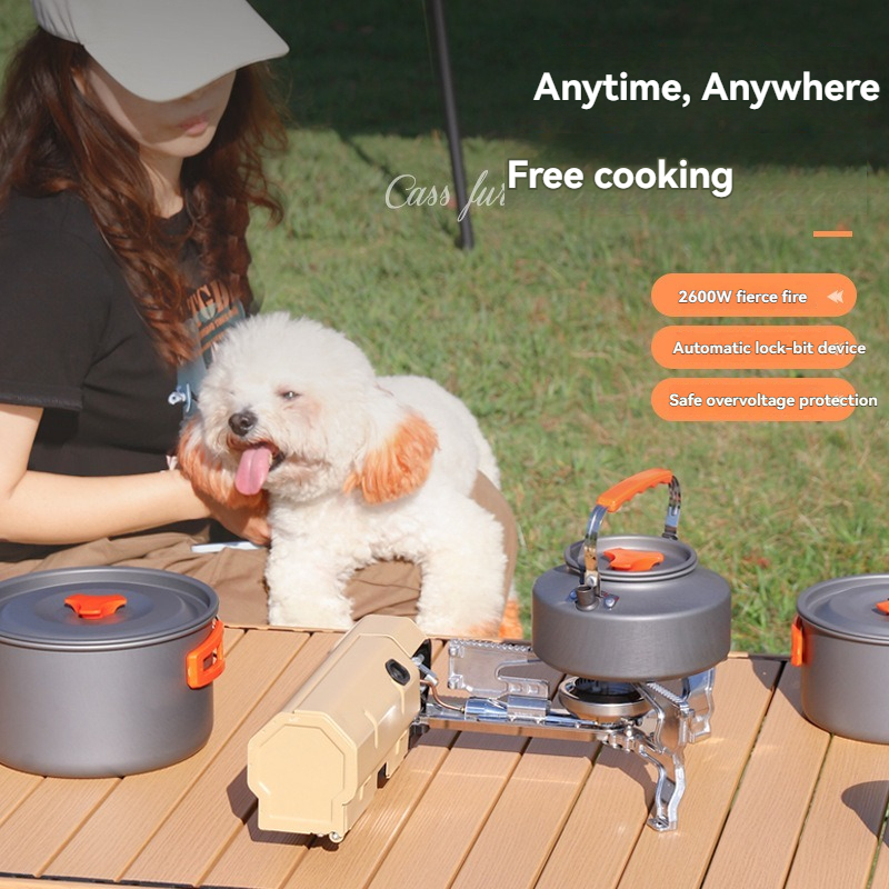 Portable Camping Gas Stove Compact Folding Cassette Gas Burner for Outdoor Cooking, Picnic, and Travel
