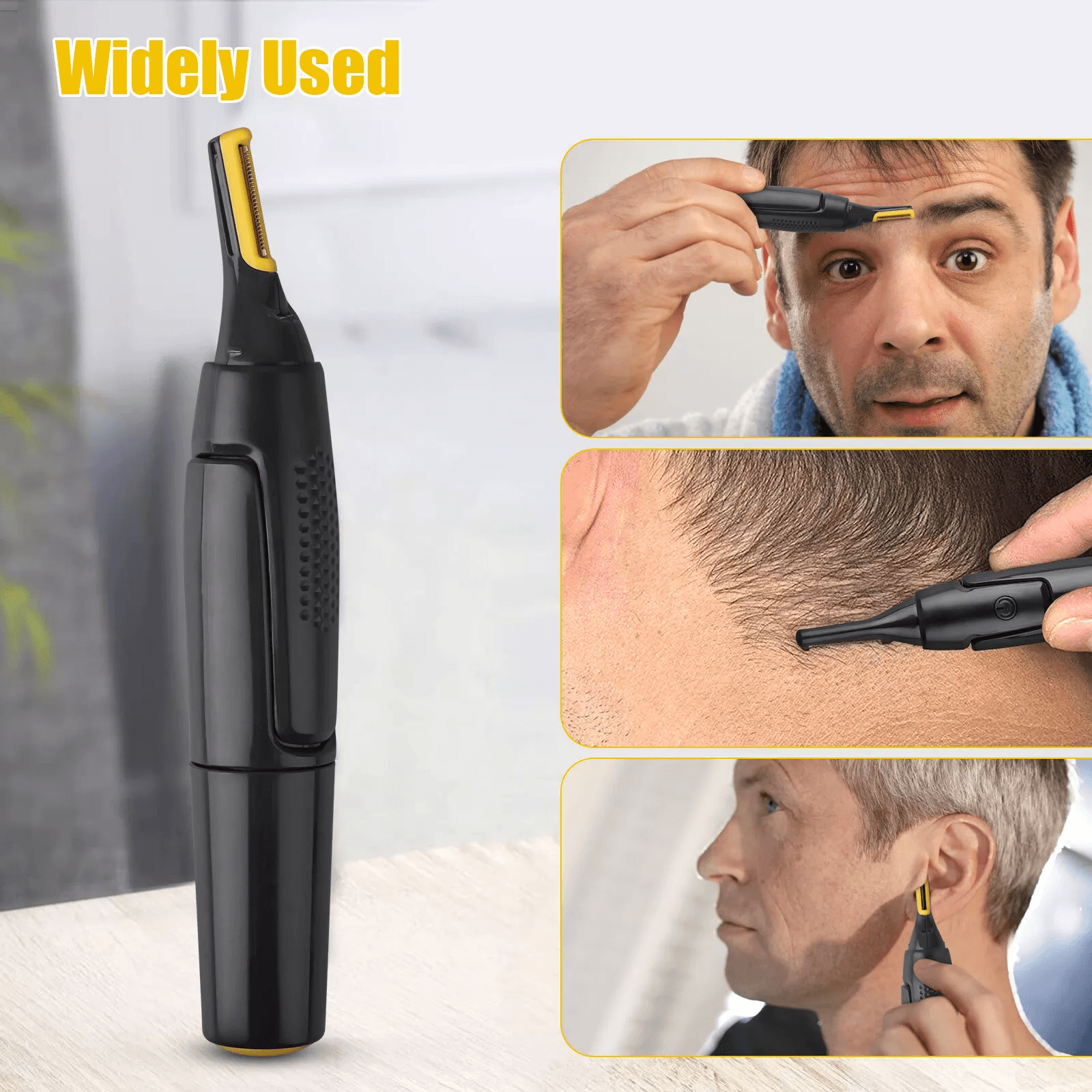 Electric Eyebrow Trimmer & Facial Hair Remover, Mustache, Lip, Nose & Beard Hair Shaver with Precision Blades