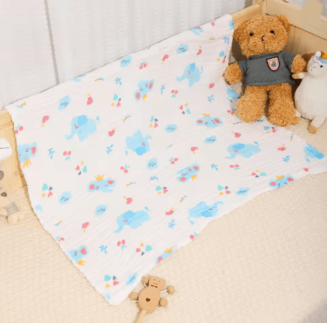 PureGauze Cotton Baby Bath Towel Four Layer Muslin Swaddle Blanket
