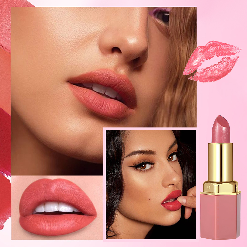 Velvet Lipstick Set Pearlescent Glitter Matte Texture Gold Bar Tube Valentine's Day Gift