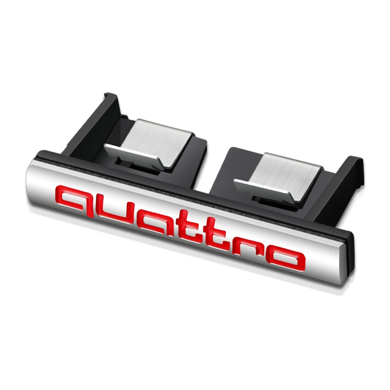 Quattro Logo Metal, Front Grill Badge, Car Emblem Sticker Decals