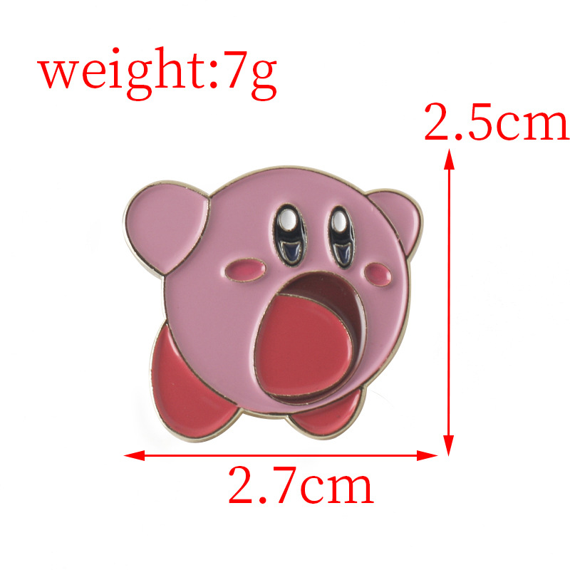 Kirby Enamel Pin Cute Anime Backpack Badge and Kawaii Brooch Gift
