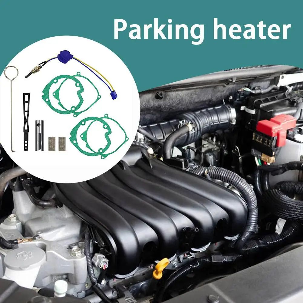 12V Ceramic Glow Plug for Diesel Parking Heater - Silicon Nitride Ignition Needle, Red Cap Piston, Air Heater Accessory