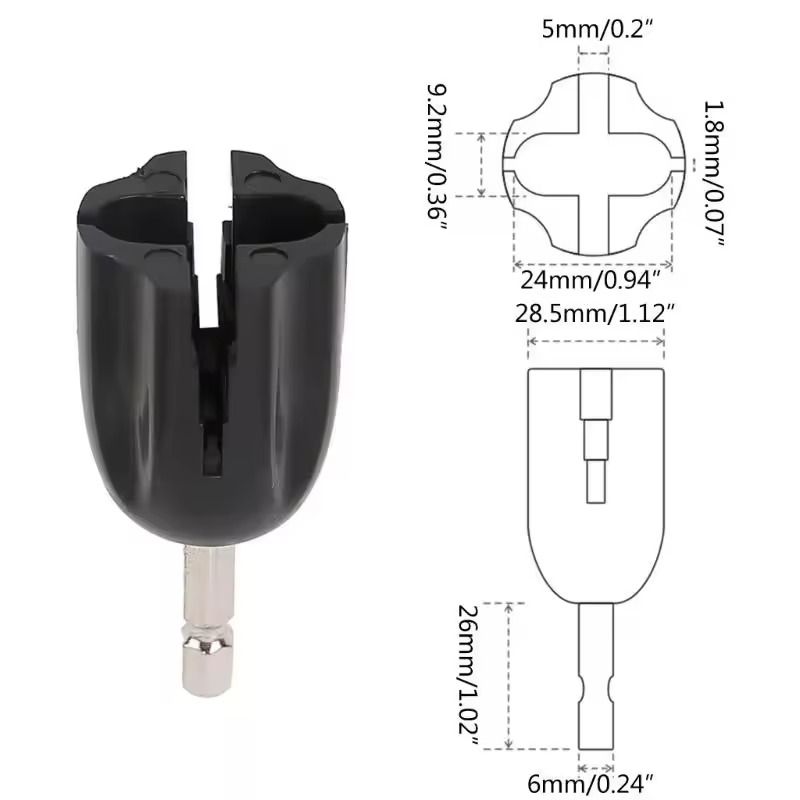 Guitar String Winder Head Electric Drill Tuning Peg Puller Tool ABS Metal