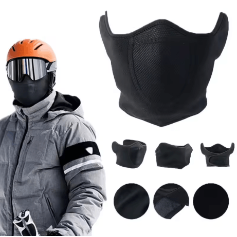 Winter Fleece Balaclava Breathable Half Face Mask and Neck Warmer for Motorcycle Cycling and Skiing