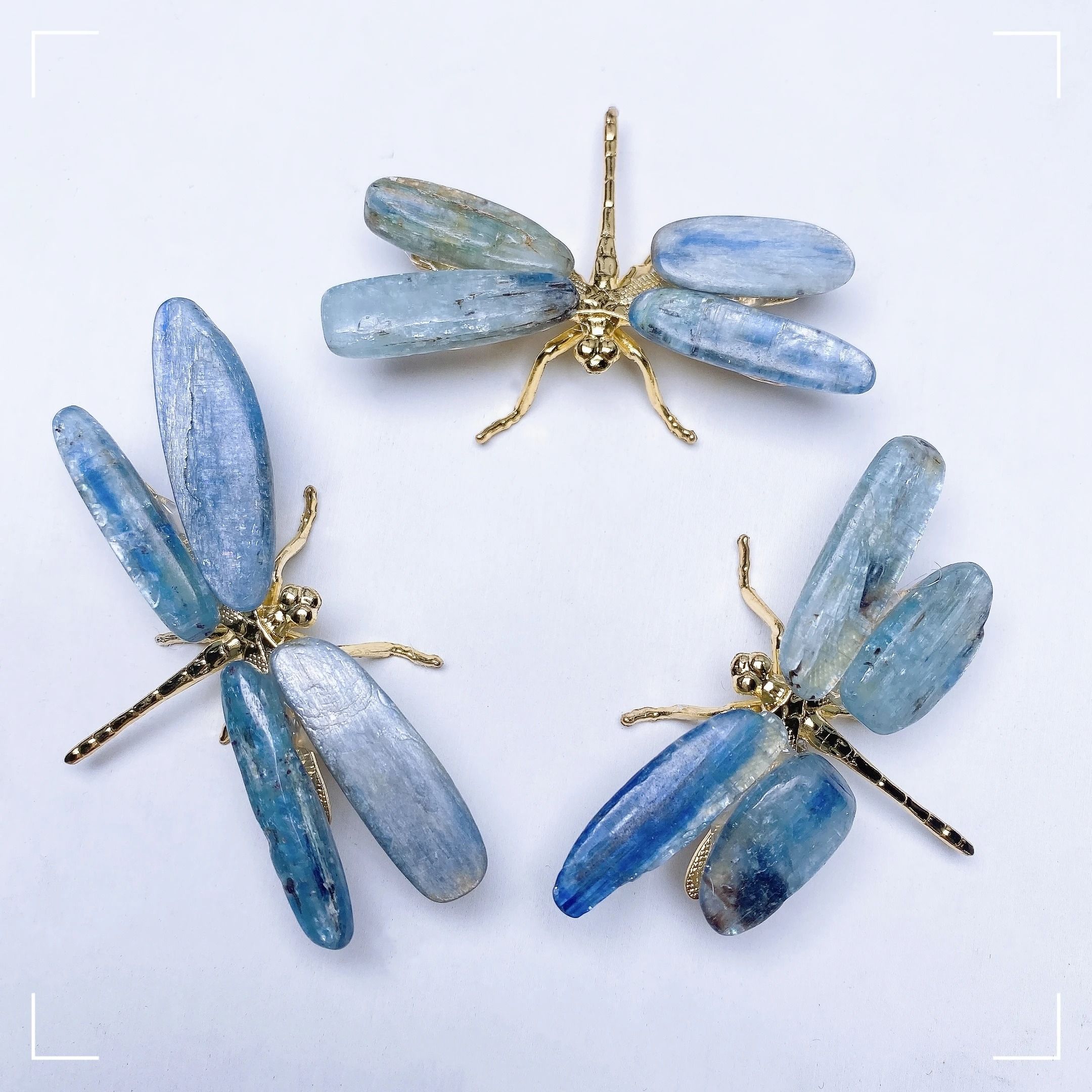 Ethereal Kyanite Sentinel | Polished Blue Spar Dragonfly & Butterfly Figurine | Executive Studio & Healing Sanctuary Dec