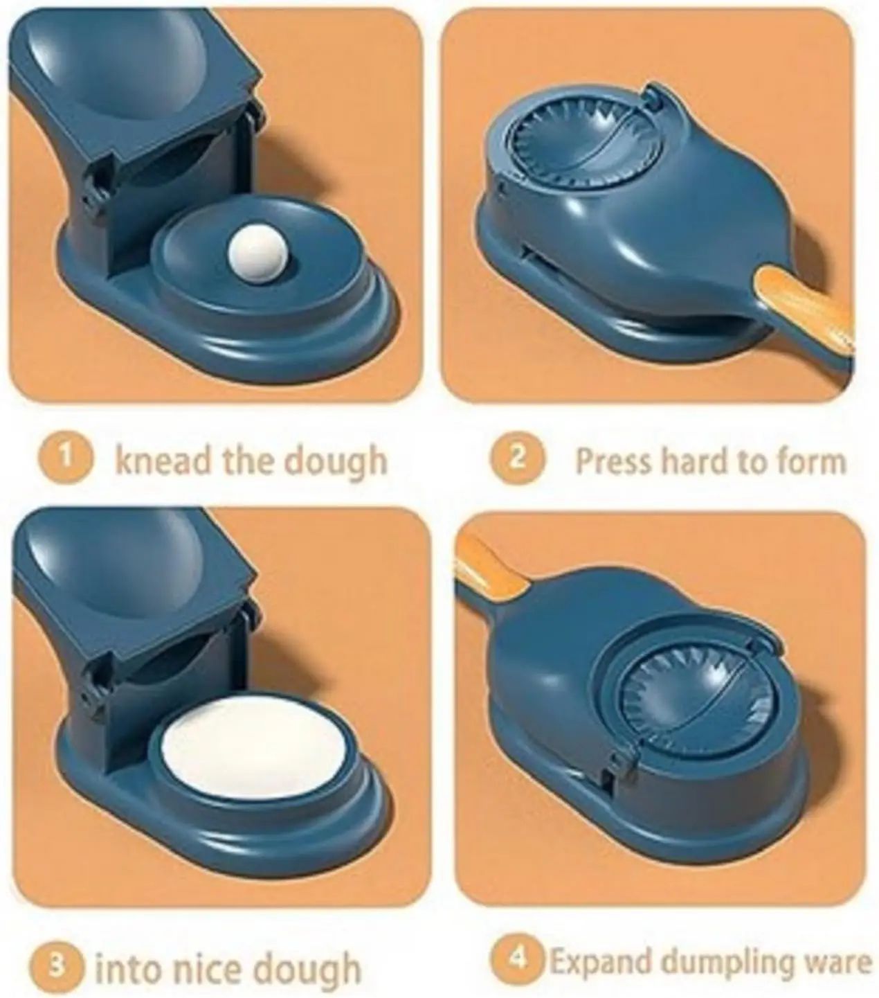 2-in-1 dumpling maker Press & dumpling wrapper maker Tool, Food-Grade Plastic, Fast Fold-and-Seal Mold