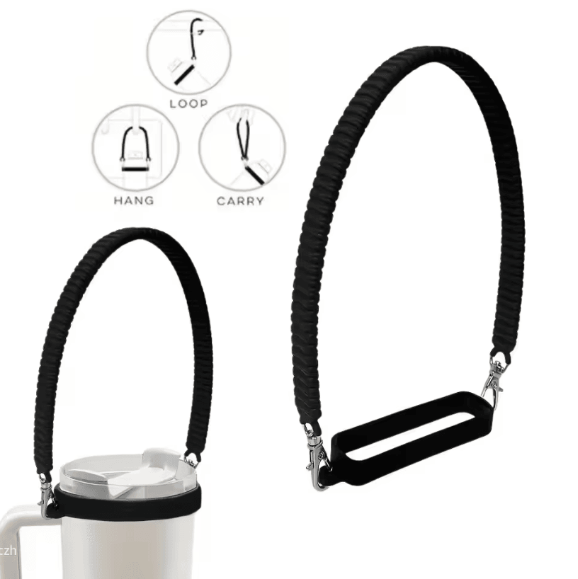 Universal Silicone Water Bottle Handle Strap – Portable Bottle Carrier for 8–40oz Bottles