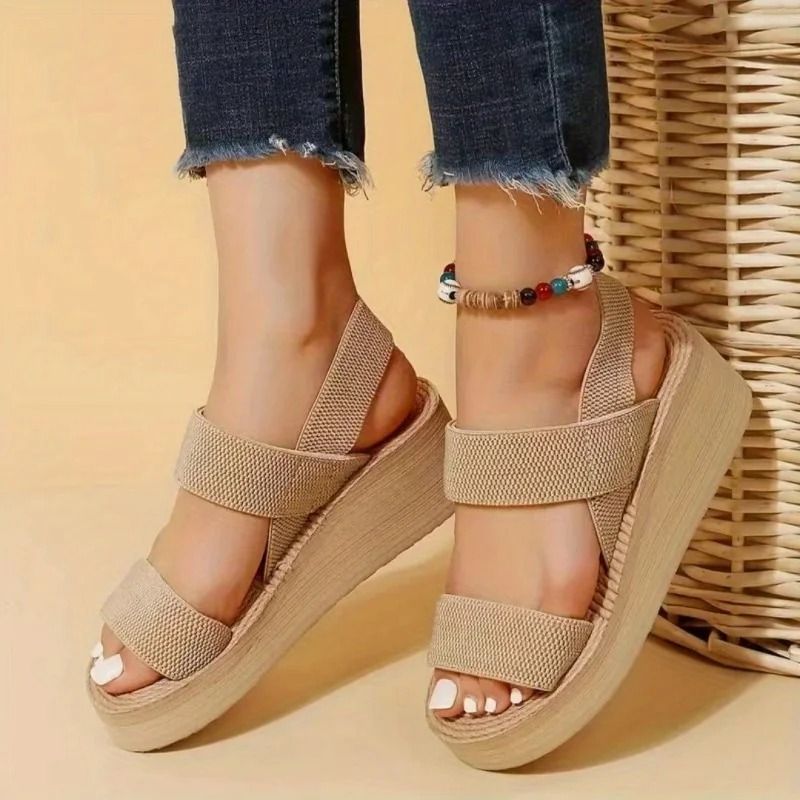 Minimalist Wedge Sandals Open Toe Platform Casual Slingback Sandals for Women