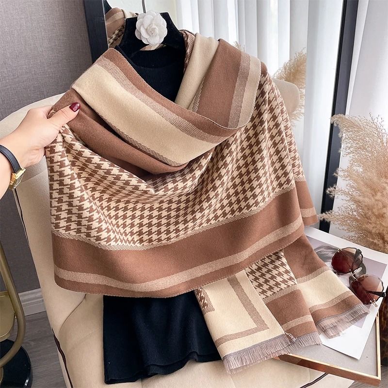 2024 Luxury Two-Sided Jacquard Pashmina | Premium Cashmere Winter Coldproof Shawl & Windproof Blanket System