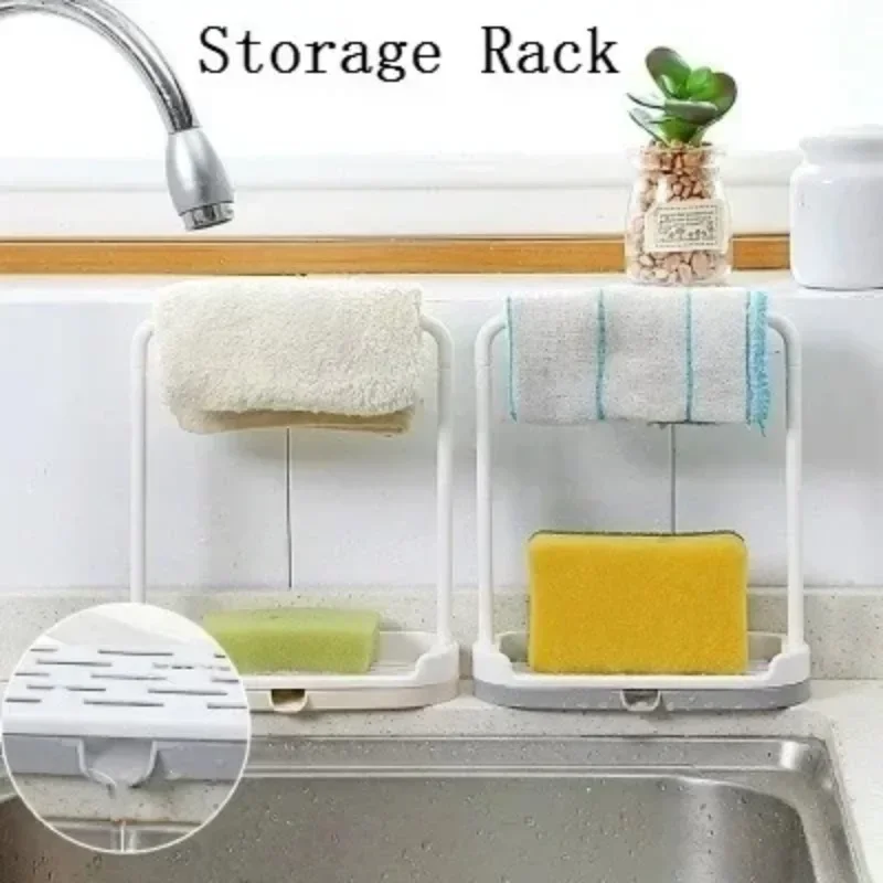 Towel Sponge Drain Racks, Kitchen Solid Color Simple Storage Rack, Soap Holder Sink, Rag Dishcloth Hanging Rack, Desktop