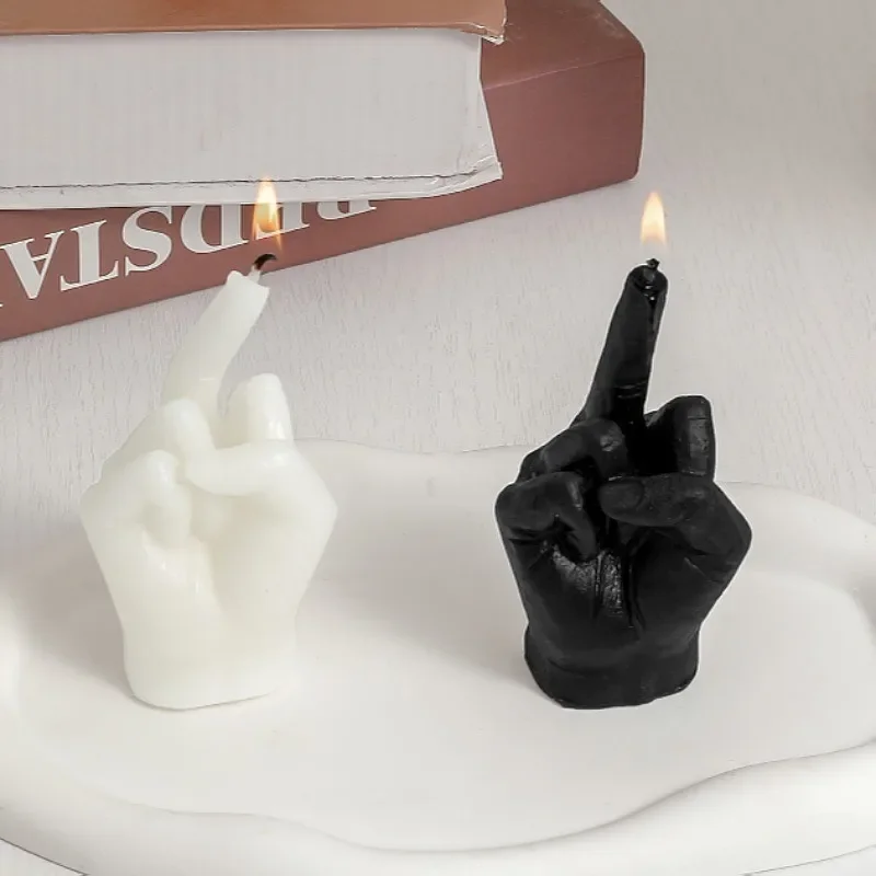 Creative Candles Middle Finger Shaped Gesture Scented Candles, Funny Quirky Gifts, Unique Home Decoration Ornaments