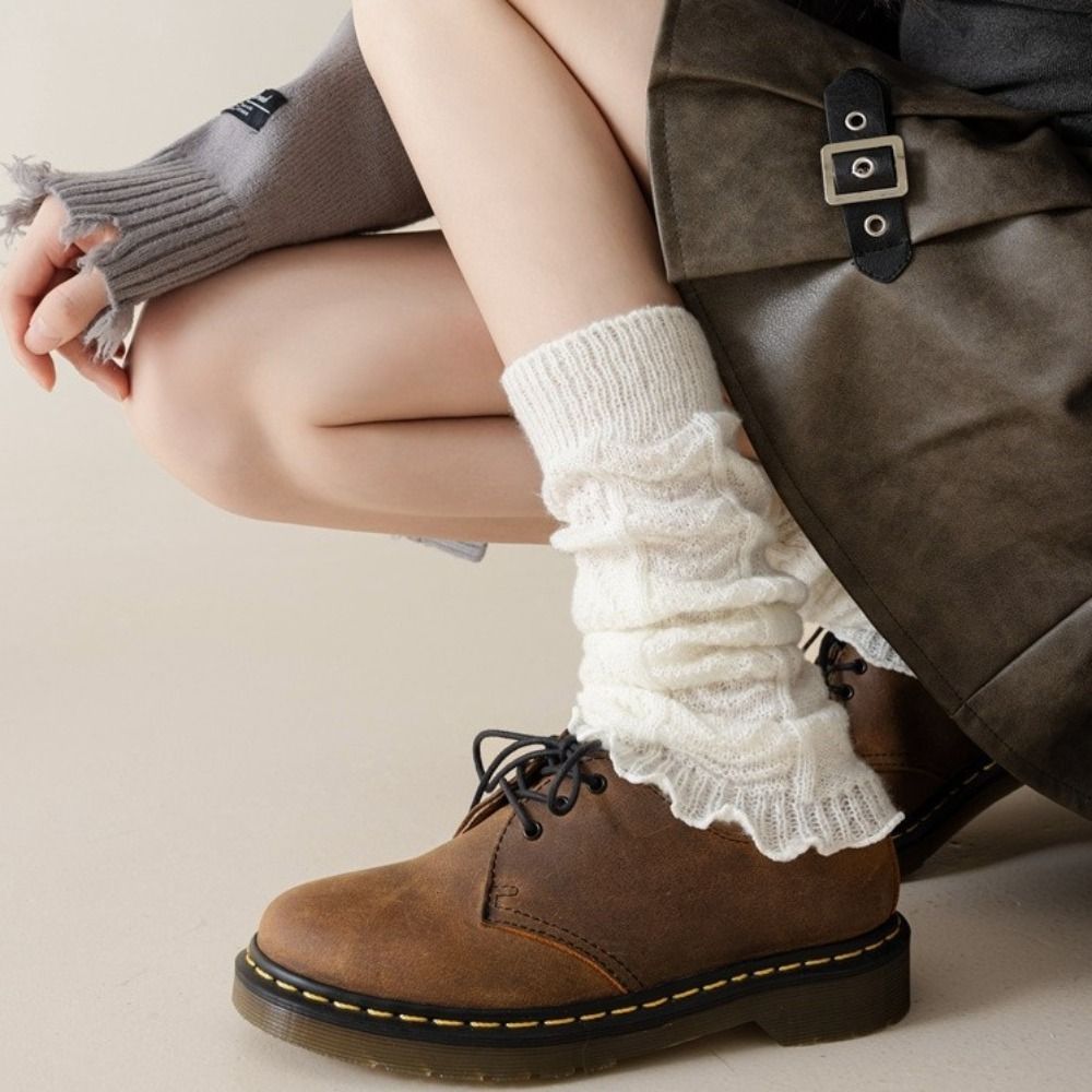 Solid Color Knitting Leg Warmers, Cute Sweet Warm Foot Cover for Lolitas & Winter Fashion