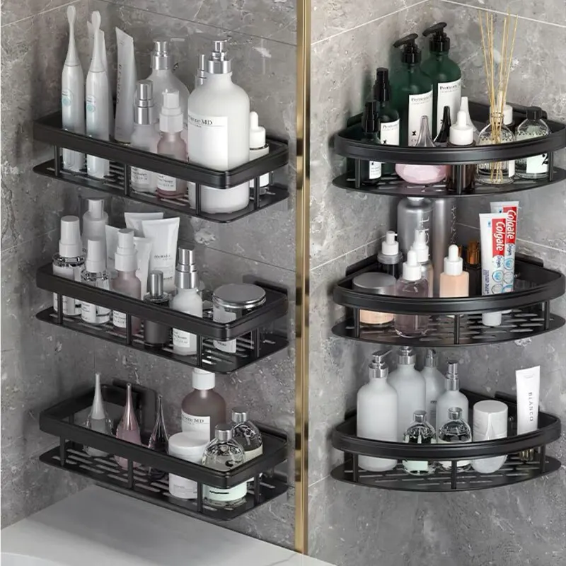 Bathroom Storage Rack Shelves No-Drill Corner Shower Storage Holder