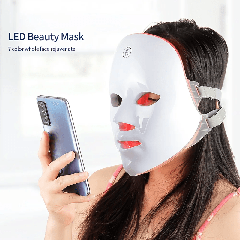 Wireless LED Face Mask with 7 Color Photon Therapy for Skin Rejuvenation