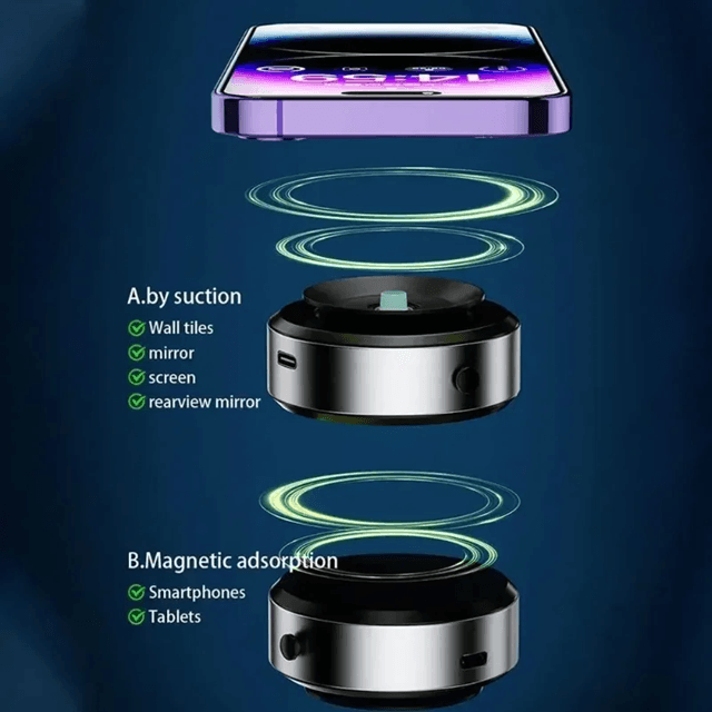 Magnetic Vacuum Car Phone Holder 360 Adjustable Suction Mount