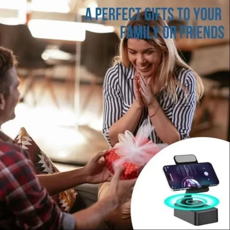 Wireless Bluetooth Speaker with Phone Holder and Power Bank