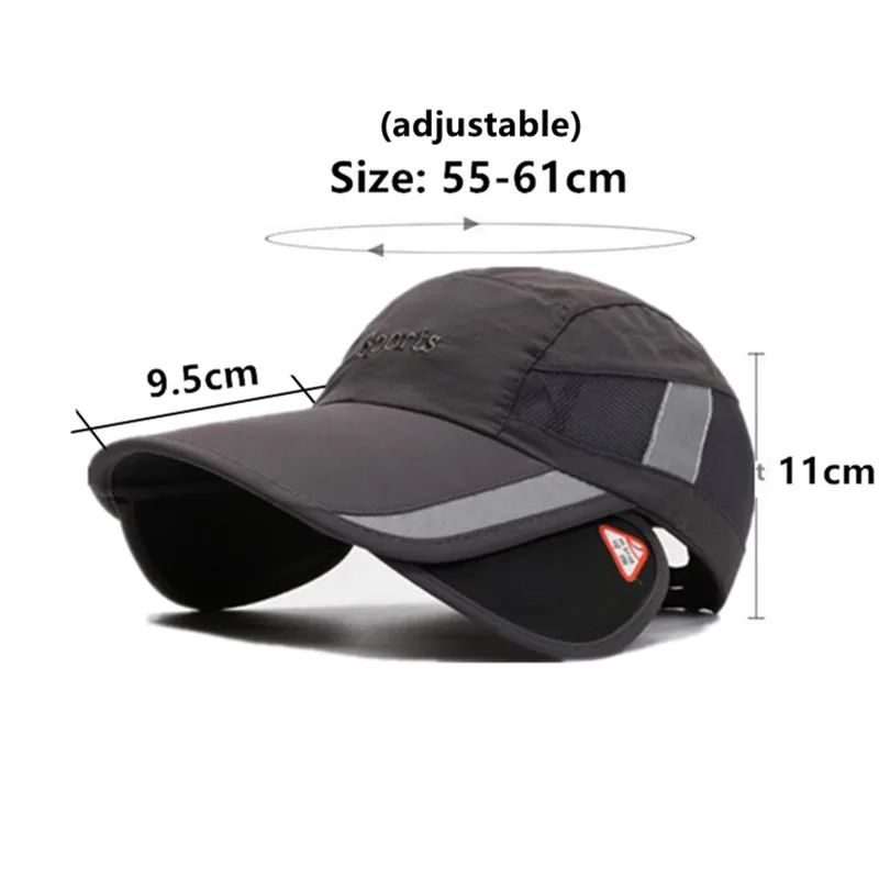 Retractable Sun Visor Mesh Cap for Men & Women Breathable Sun Protection Fishing Hat