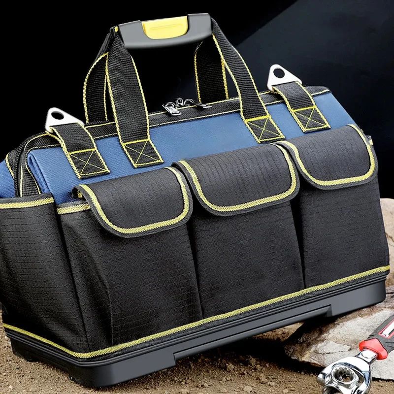 Waterproof Tool Bag 13 to 23 Inch Heavy Duty Electrician Storage Toolkit, Multi Pocket Wear Resistant Large Capacity