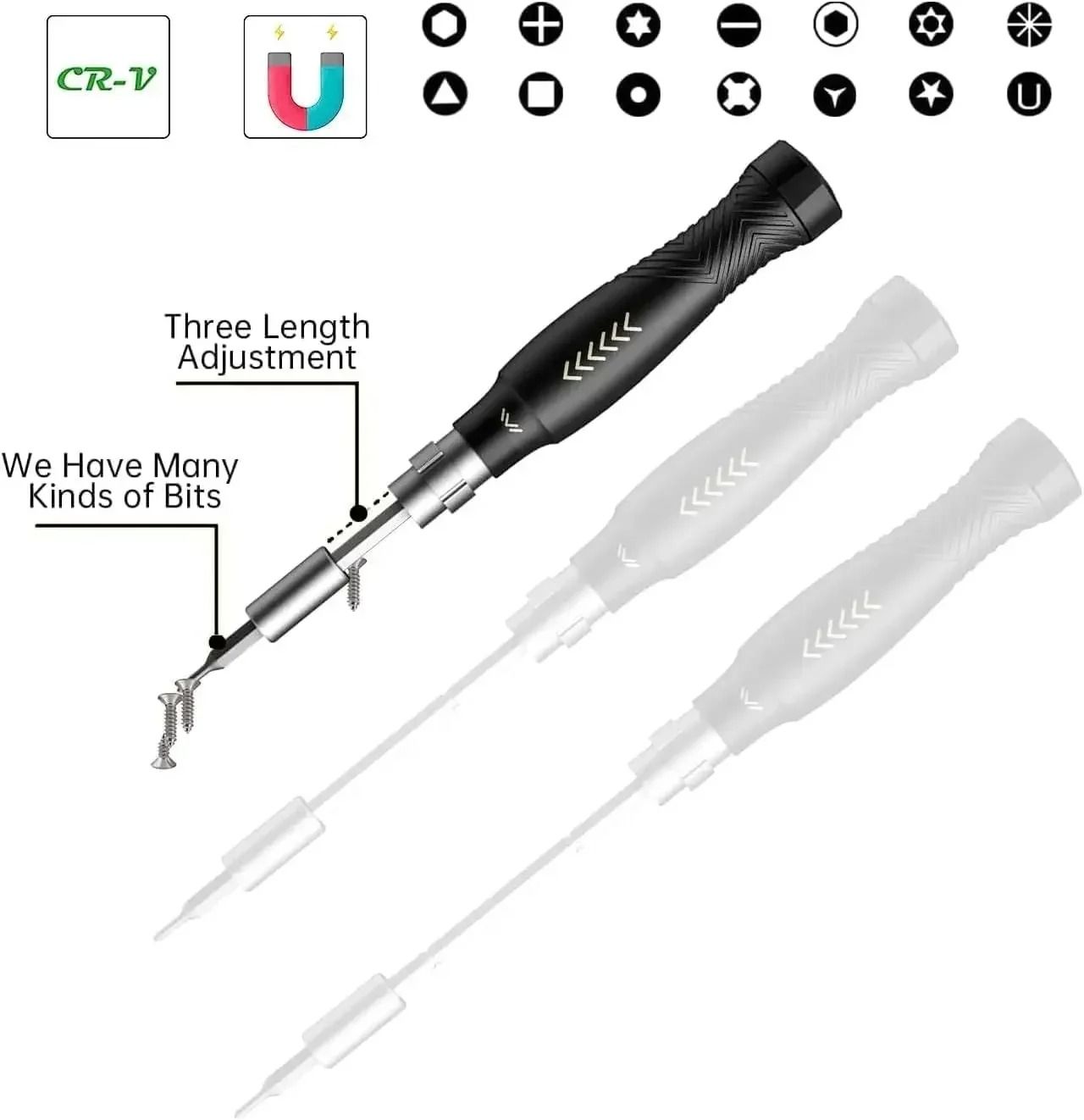 145 in 1 Precision Screwdriver Set with Magnetic Bits and ESD Safe Handle