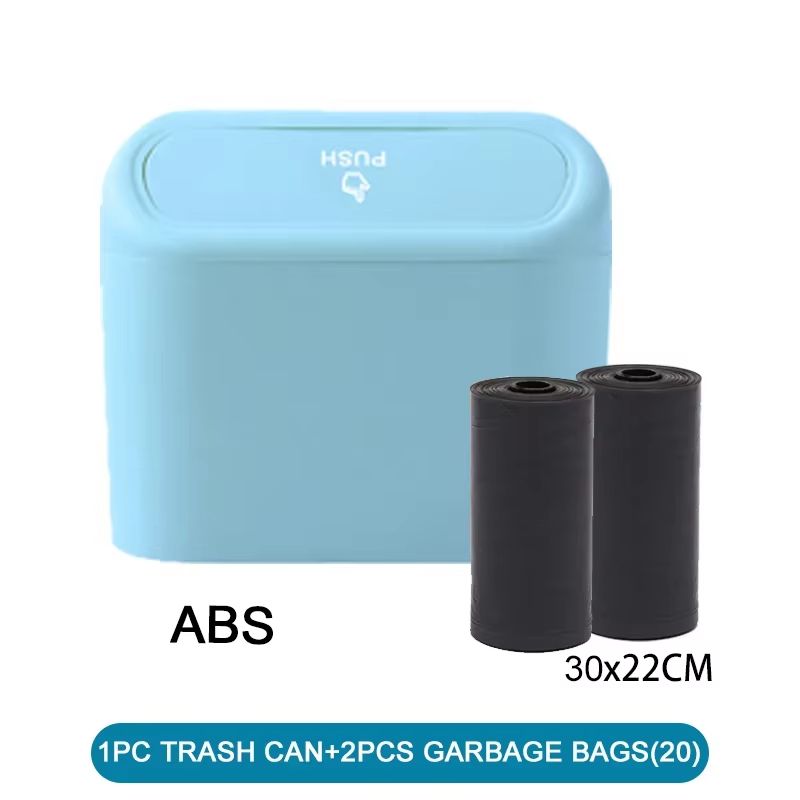 Leak-Proof Car Trash Can with Lid Mini Garbage Bin and 300 Bags