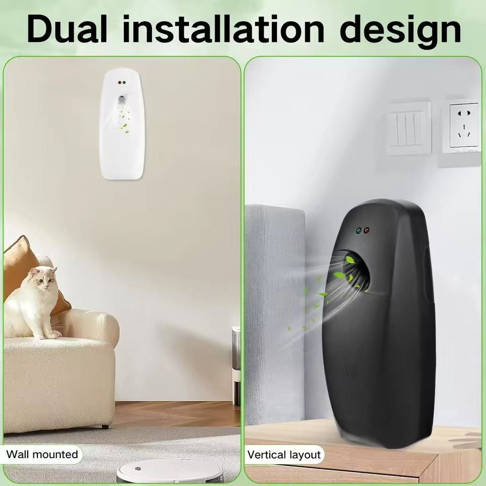 Wall-Mounted Automatic Air Freshener Spray Dispensers Set of 2 – 300ml Adjustable Liquid Fragrance Dispensers