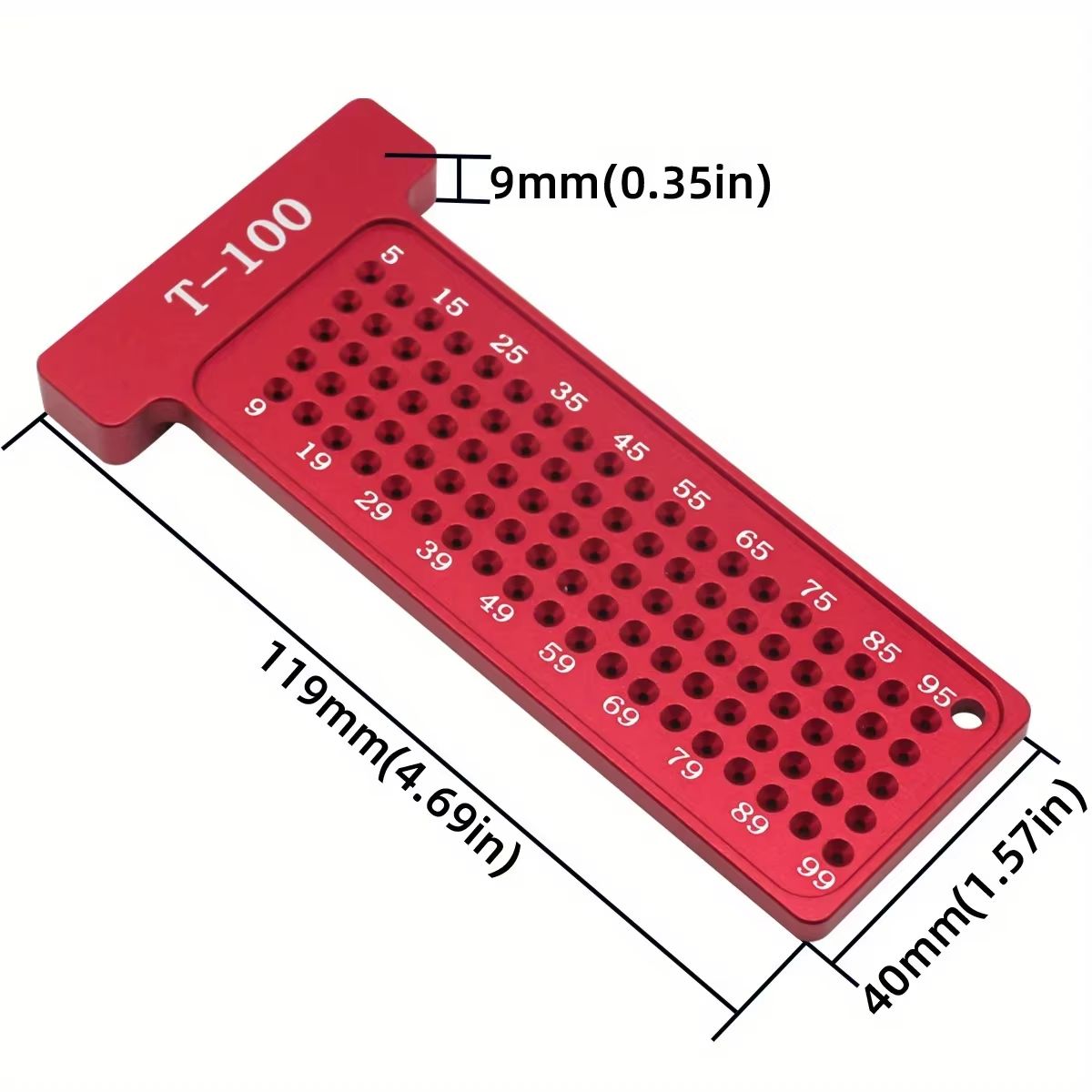PrecisionPocket T-Square & Hole Scribing Gauge - Metric / Inch Layout Ruler