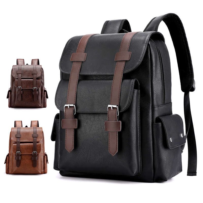 Premium mens leather backpack with Laptop Sleeve Large Capacity Business Travel Bag