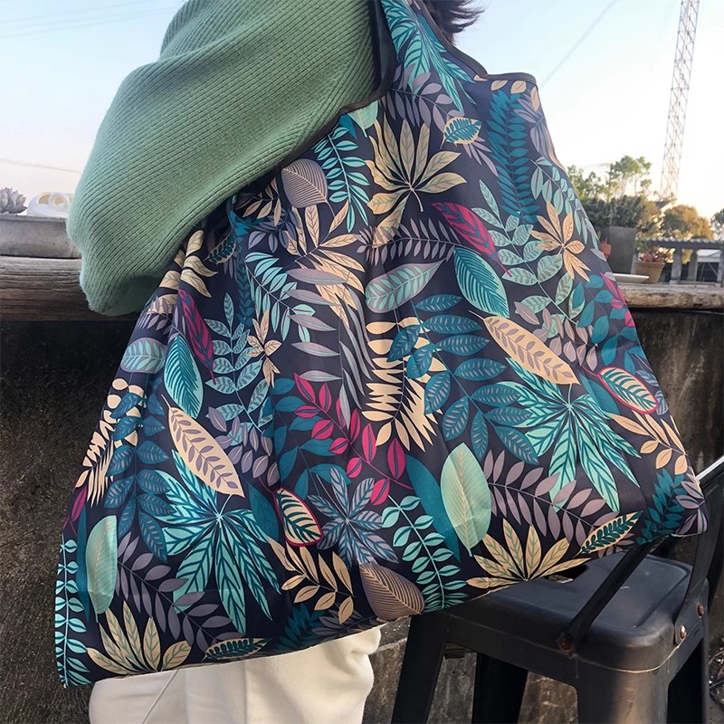 Fashion Reusable Grocery Bag, Versatile Folding Shopping Bag, Large Capacity Travel Tote Bag, Eco-Friendly Foldable Shop