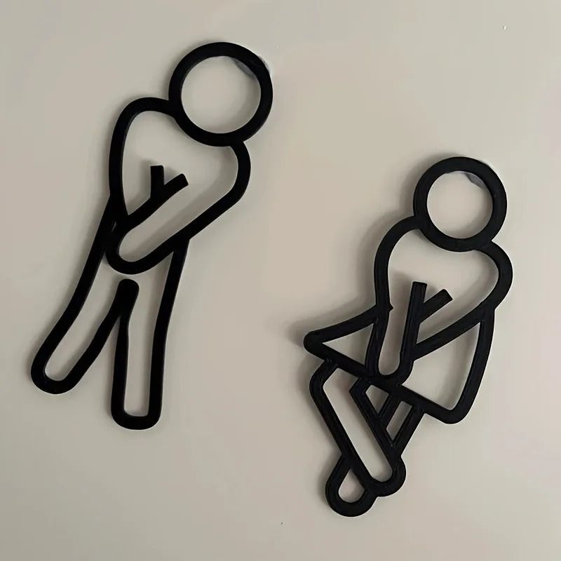 Creative Bathroom Sign Set