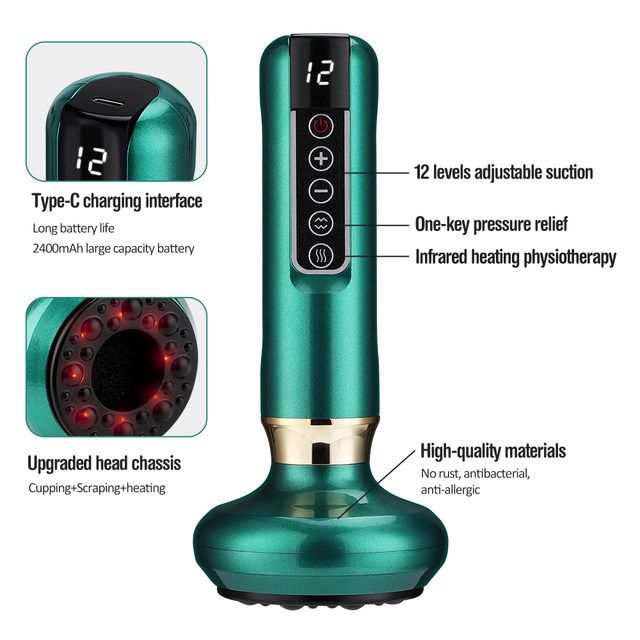 Electric Cupping Therapy & Gua Sha Massager – Infrared Body Slimming & Cellulite Relief Device