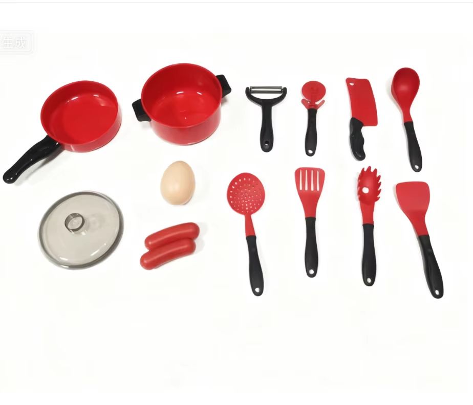 Kids Girl Cooking Kitchen Toy Set – Pretend Play Cooking & Fruit Cutting Utensils