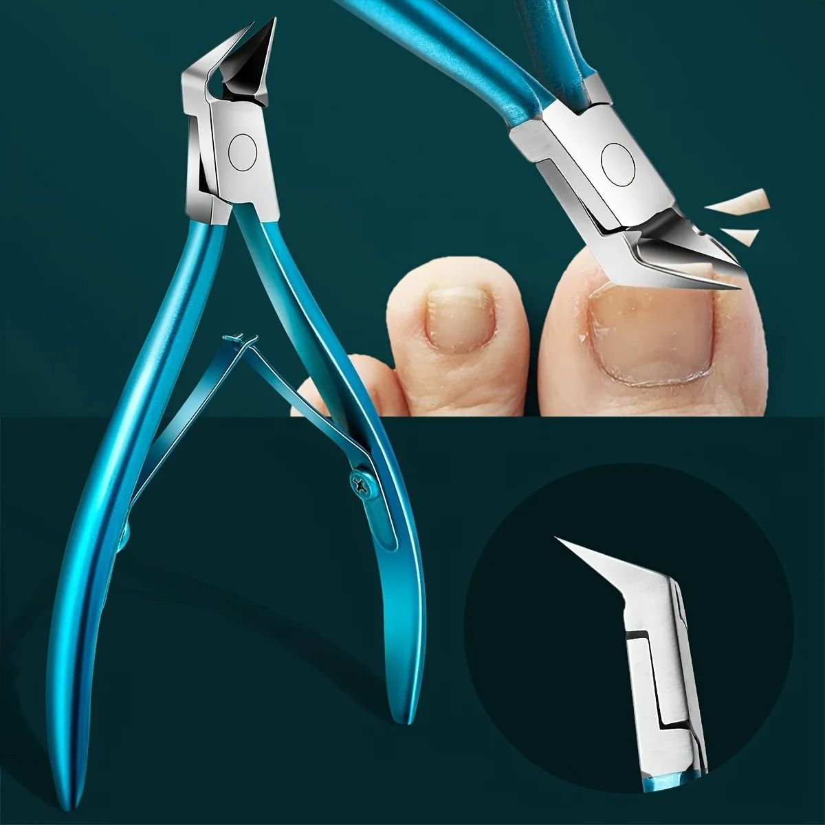 Straight Blade Toenail Clipper for Ingrown and Thick Nails Stainless Steel