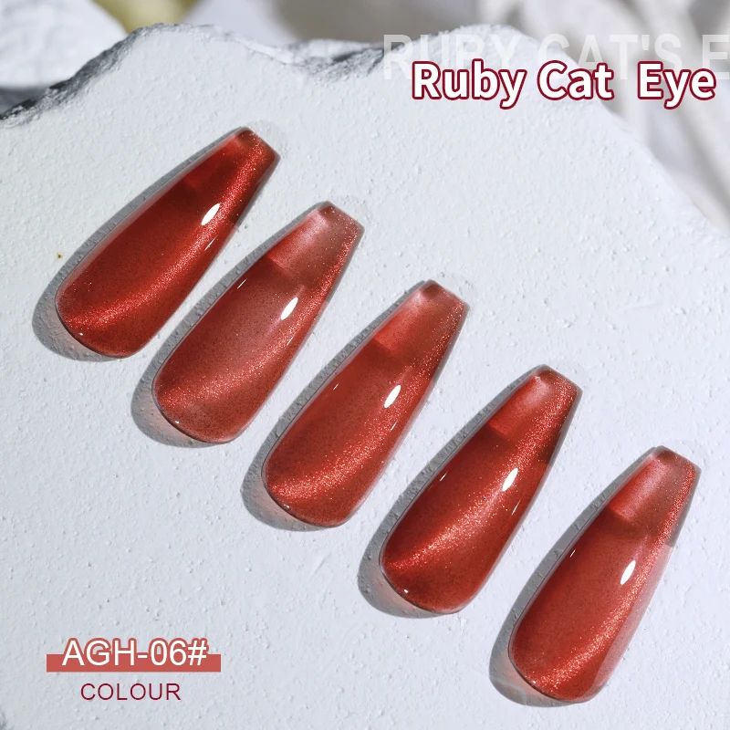 Cherry Ruby Magnetic Cat Eye Gel Nail Polish – 15ml Chameleon Red UV/LED Manicure Gel