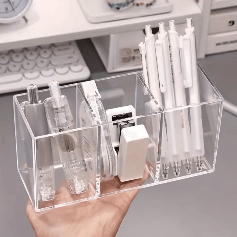 1pc Transparent Transparent Makeup Organizer Cosmetic Storage Holder for Lipstick, Brushes, Skincare and Essentials