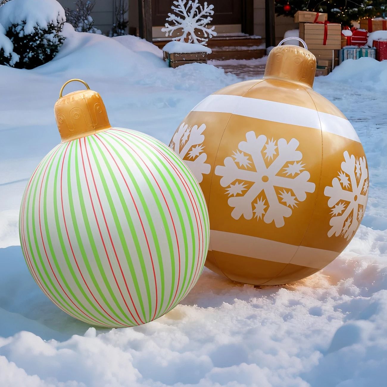 Inflatable Christmas Ornament Ball for Large Outdoor Holiday Decoration
