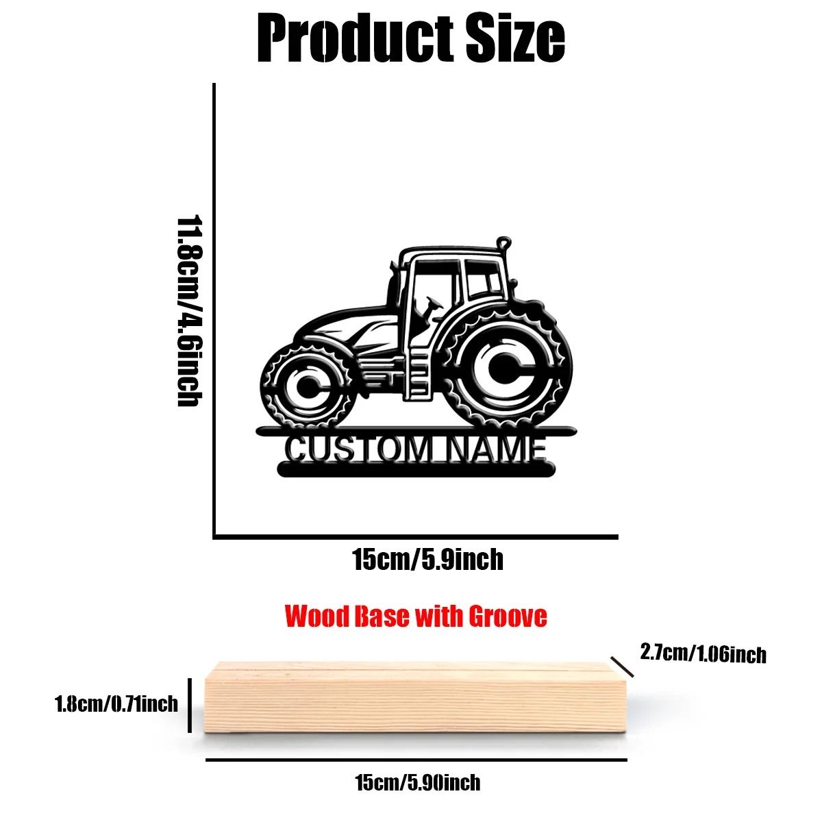 Personalized Custom SUV Metal Art Farmhouse Tabletop Car Decor with Wooden Base